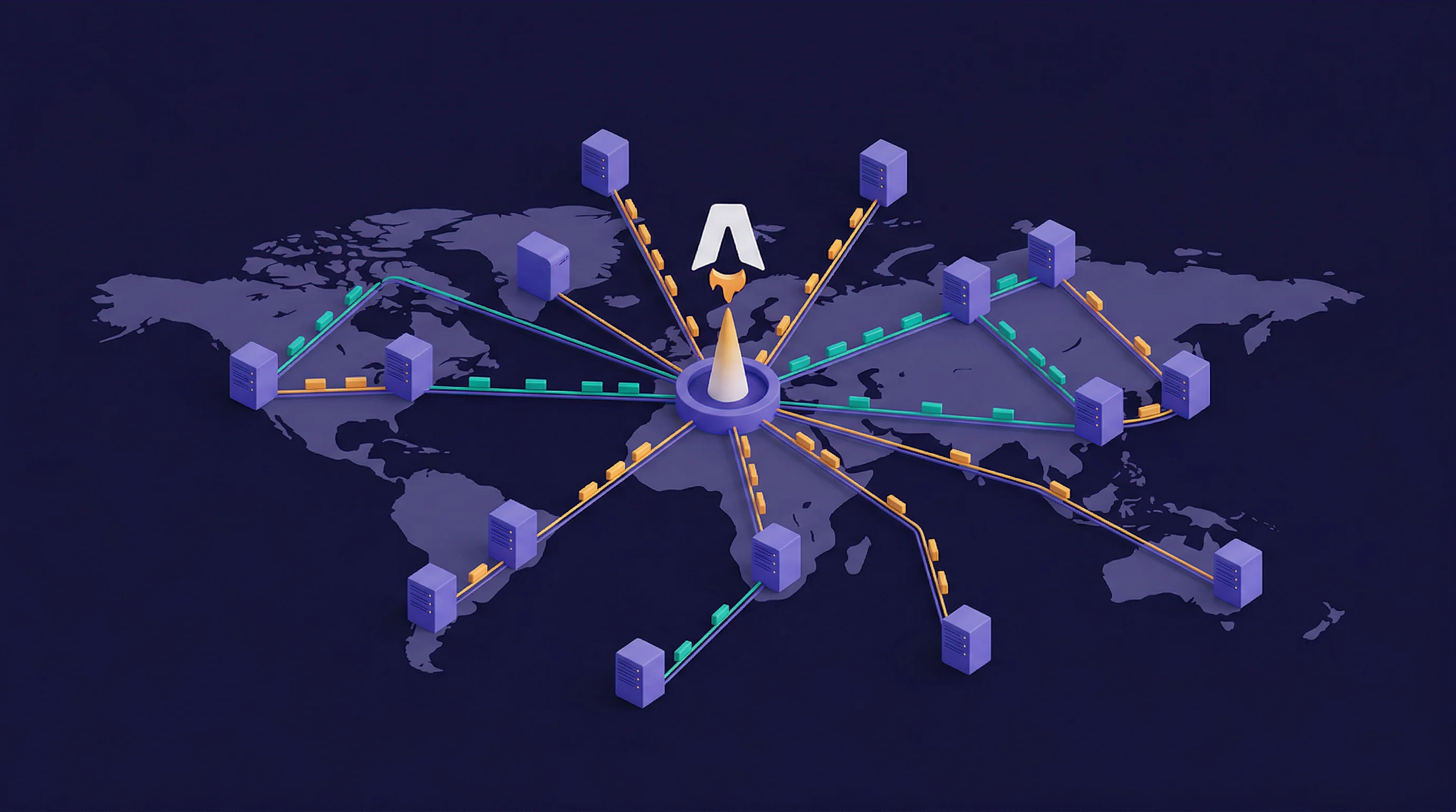 Arsitektur edge computing yang menunjukkan framework Astro dan Cloudflare Workers terdistribusi di seluruh node jaringan global